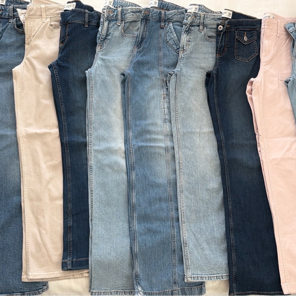 Abercrombie Kids jeans sizes 11/12 and 13/14 (10 pairs)